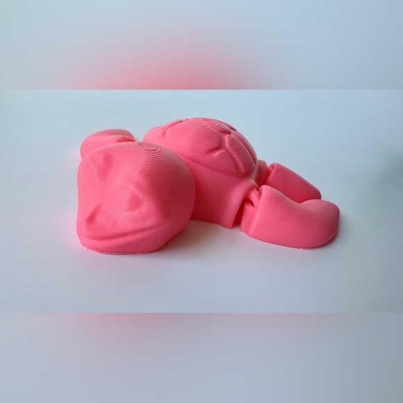 3D Printed Pink Turtle Figurine Handmade Toy Gift Decor - Picture 7 of 12